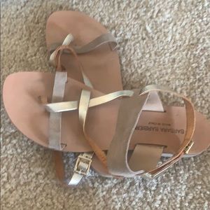 Gold straps sandals